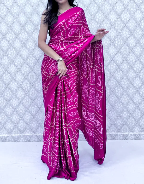 Pink_Satin_Silk_Bandhani_Regal_Saree_For_Women