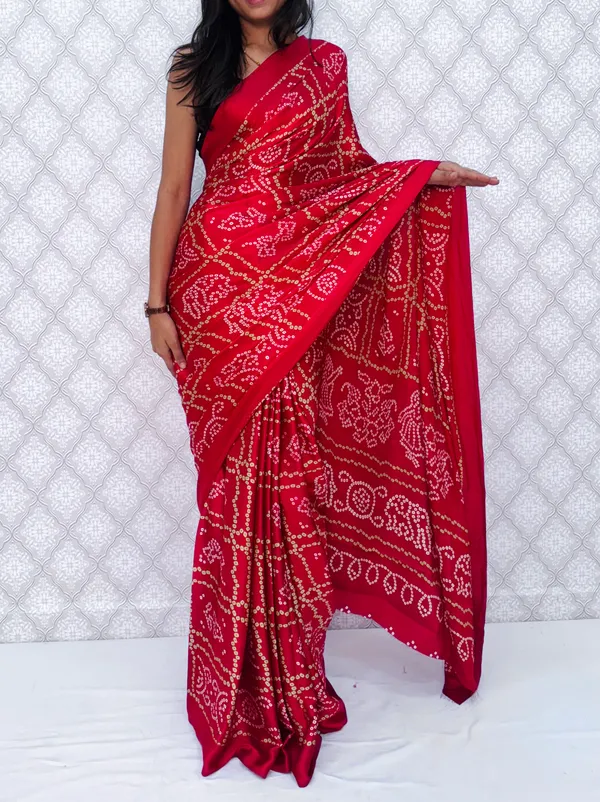 Red_Satin_Silk_Bandhani_Regal_Saree_For_Women