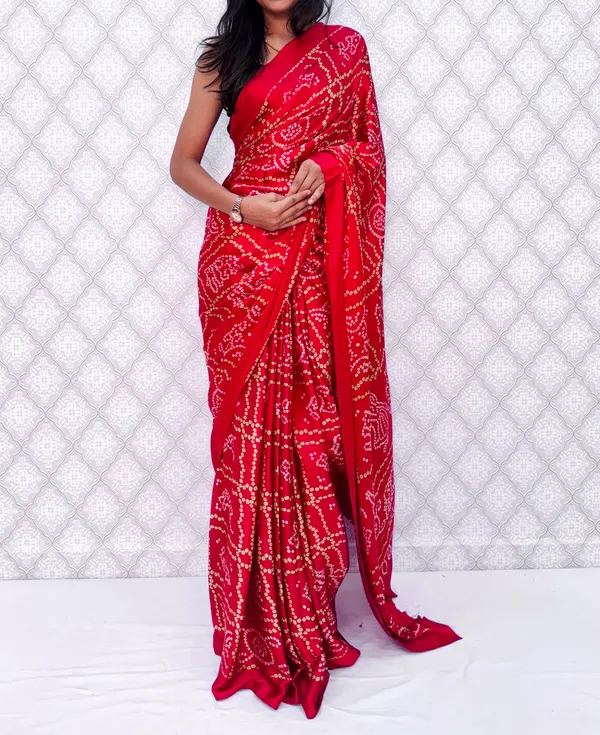 Red_Satin_Silk_Bandhani_Regal_Saree_For_Women