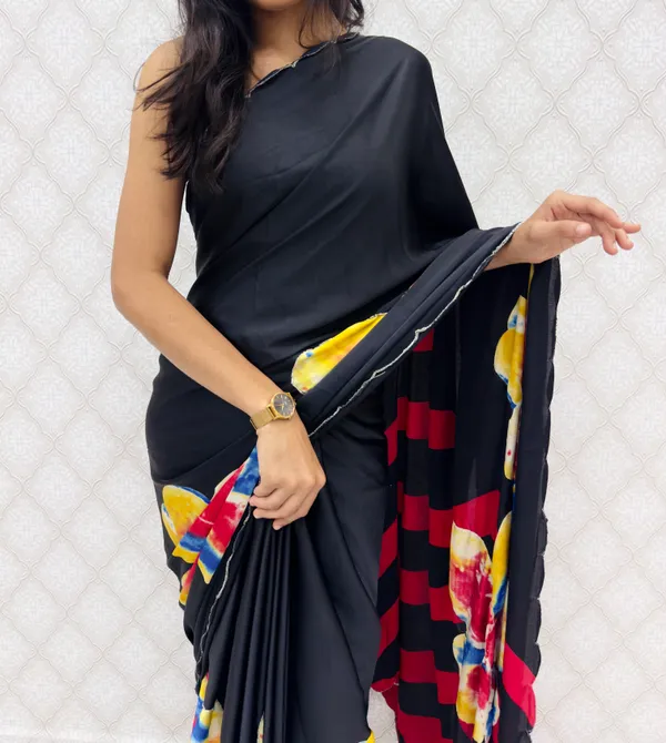Red_Satin_Silk_Floral_Sarees_For_Women