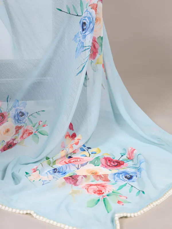 Blue_Georgett_Elegant_Pastel_Floral_Printed_Saree_With_Pearl_Border_For_Women