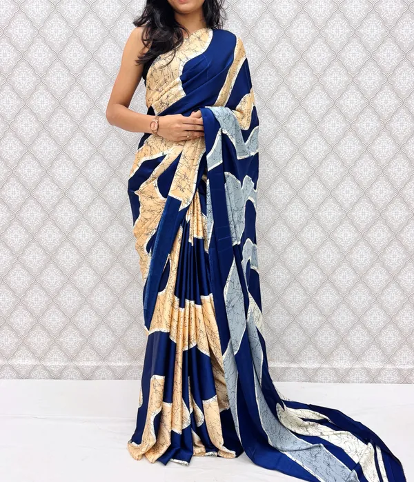 Blue_Satin_Silk_Zariya_Abstract_Wave_Saree_For_Women