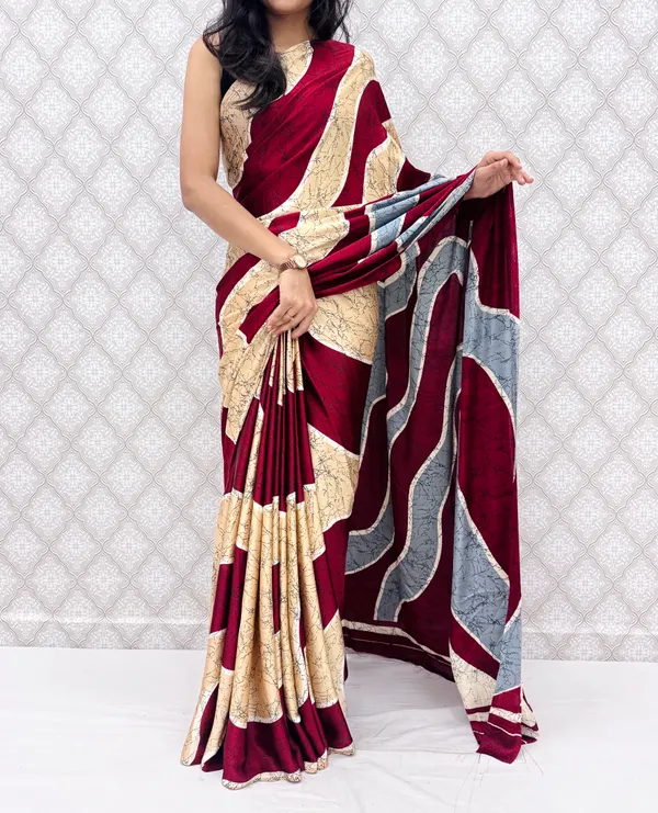 Red_Satin_Silk_Zariya_Abstract_Wave_Saree_For_Women