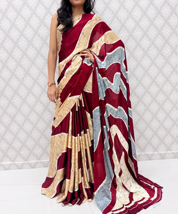 Red_Satin_Silk_Zariya_Abstract_Wave_Saree_For_Women
