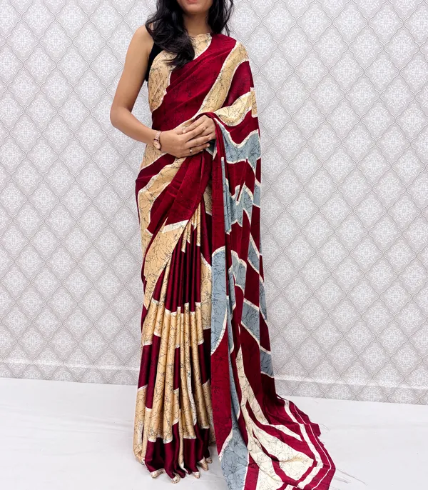 Red_Satin_Silk_Zariya_Abstract_Wave_Saree_For_Women