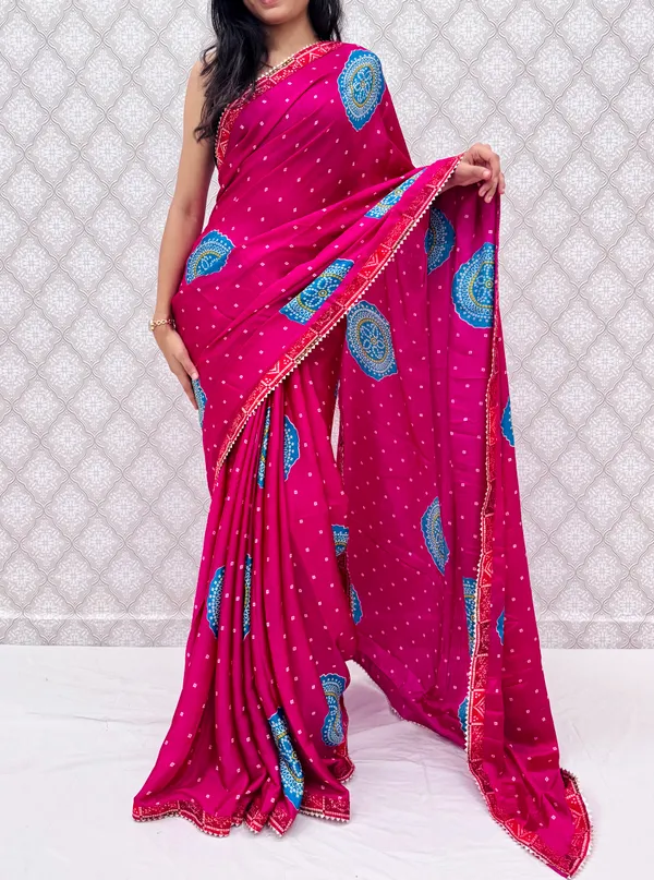 Pink_Chinon_Silk_Traditional_Bandhani_Inspired_Prints_Saree_For_Women