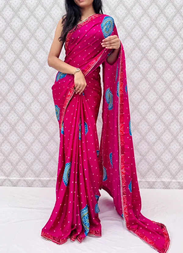 Pink_Chinon_Silk_Traditional_Bandhani_Inspired_Prints_Saree_For_Women