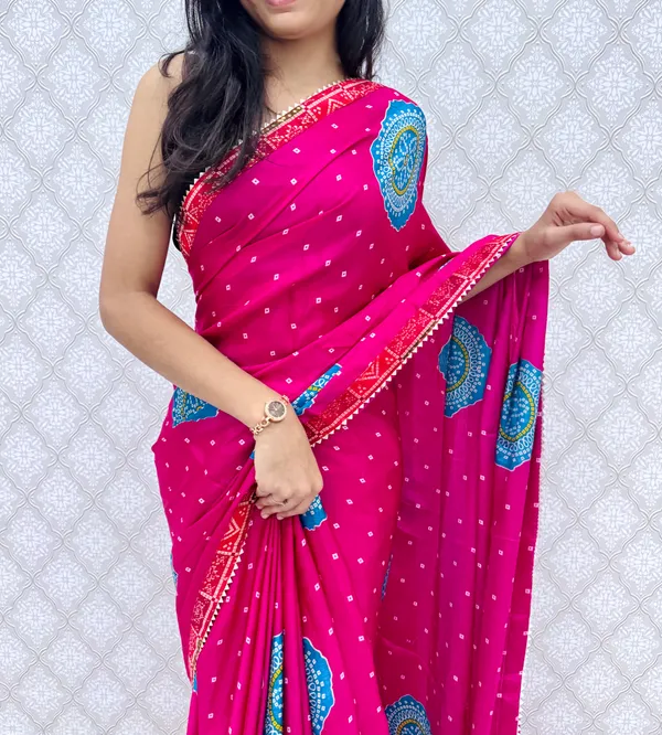 Pink_Chinon_Silk_Traditional_Bandhani_Inspired_Prints_Saree_For_Women