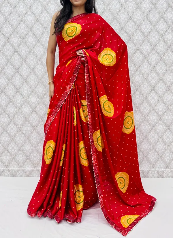 Red_Chinon_Silk_Traditional_Bandhani_Inspired_Prints_Saree_For_Women