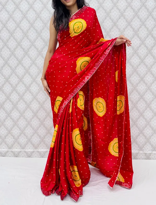 Red_Chinon_Silk_Traditional_Bandhani_Inspired_Prints_Saree_For_Women