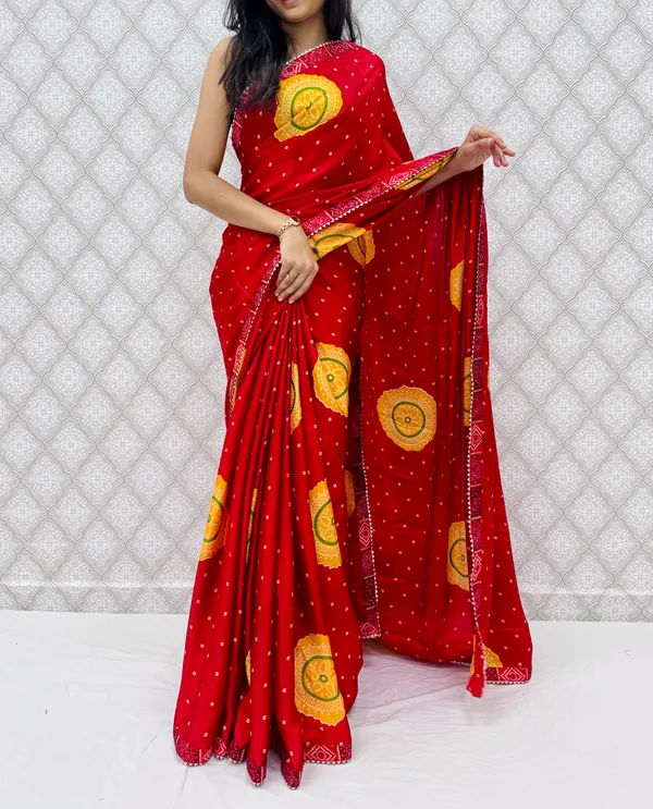 Red_Chinon_Silk_Traditional_Bandhani_Inspired_Prints_Saree_For_Women