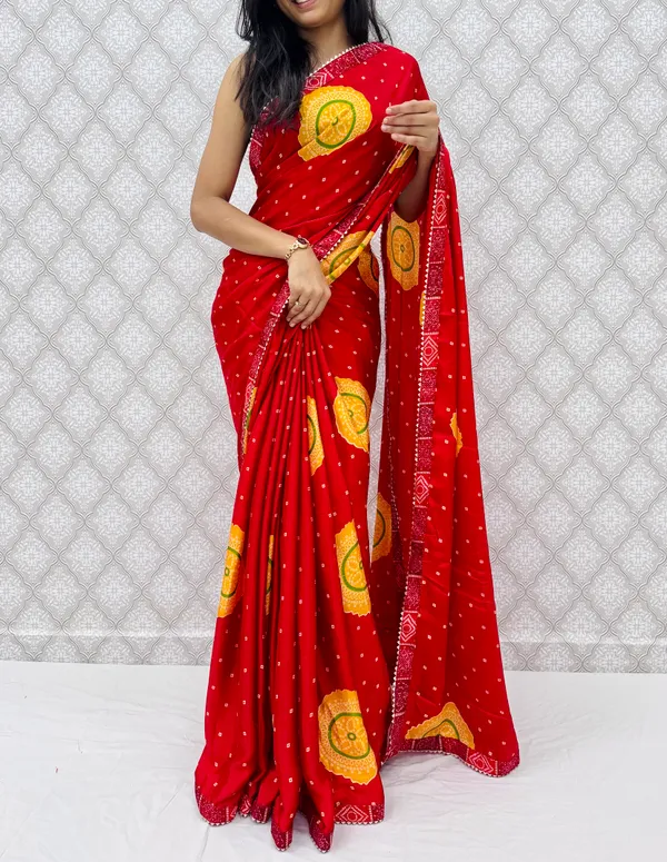 Red_Chinon_Silk_Traditional_Bandhani_Inspired_Prints_Saree_For_Women