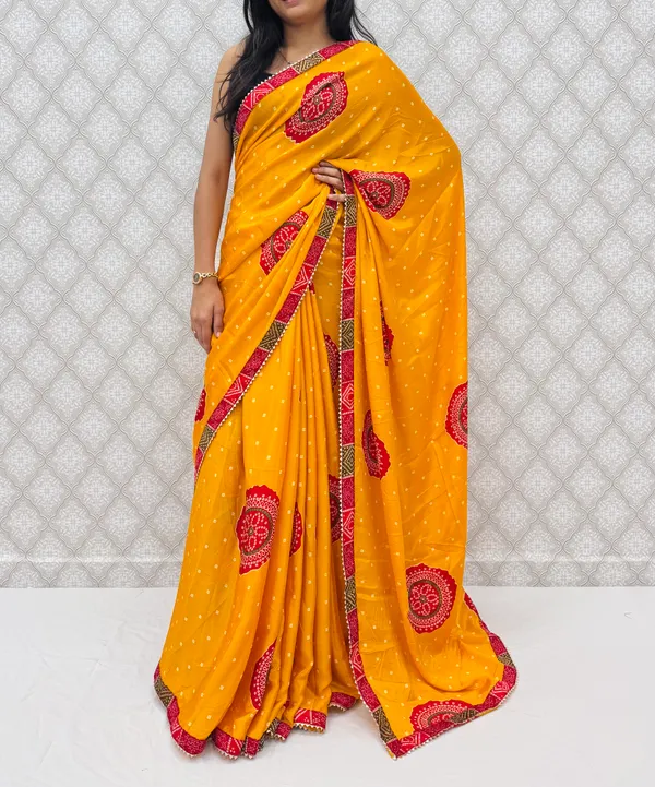 Yellow_Chinon_Silk_Traditional_Bandhani_Inspired_Prints_Saree_For_Women