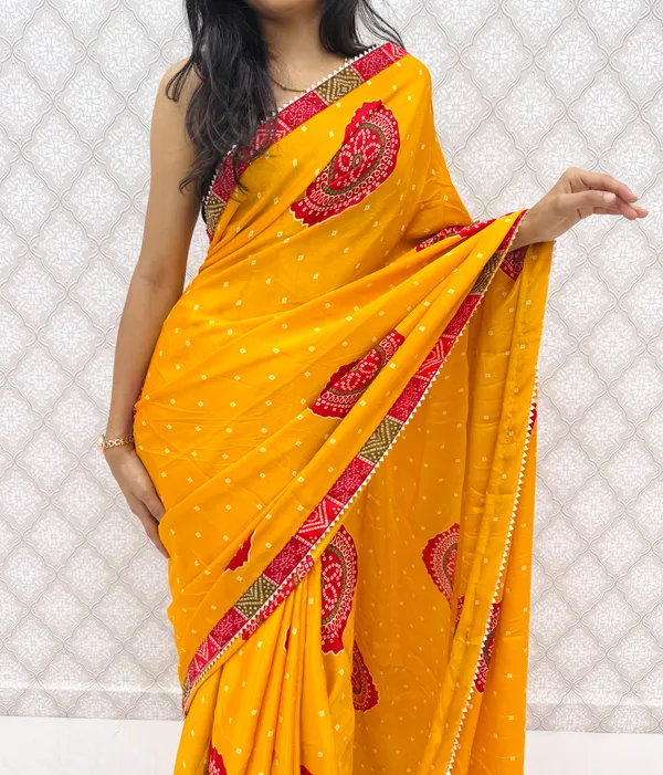 Yellow_Chinon_Silk_Traditional_Bandhani_Inspired_Prints_Saree_For_Women