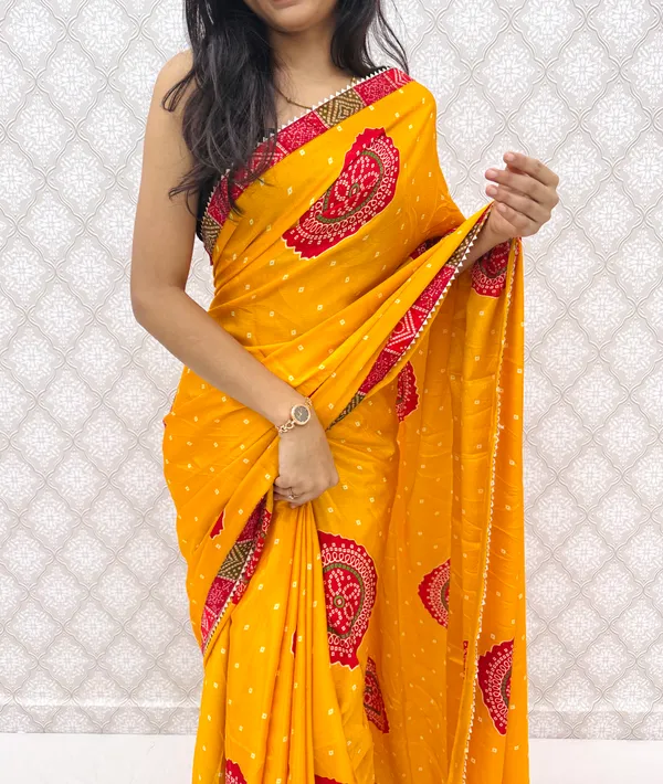 Yellow_Chinon_Silk_Traditional_Bandhani_Inspired_Prints_Saree_For_Women