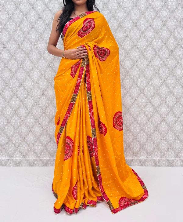 Yellow_Chinon_Silk_Traditional_Bandhani_Inspired_Prints_Saree_For_Women