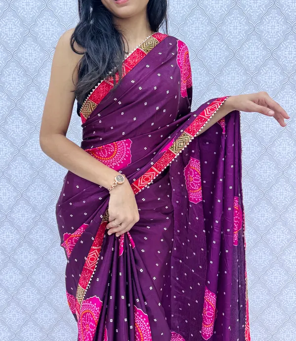 Wine_Chinon_Silk_Traditional_Bandhani_Inspired_Prints_Saree_For_Women