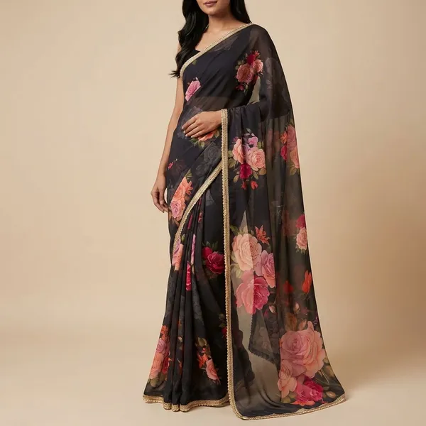 Black_Digital_Print_Bollywood_Georgette_Saree_For_Women