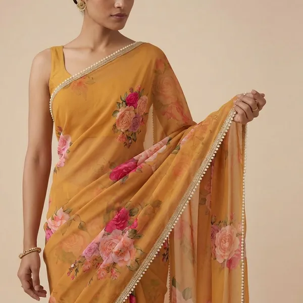Brown_Digital_Print_Bollywood_Georgette_Saree_For_Women