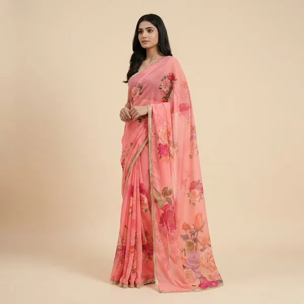 Orange_Digital_Print_Bollywood_Georgette_Saree_For_Women