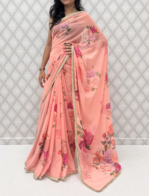 Peach_Digital_Print_Bollywood_Georgette_Saree_For_Women