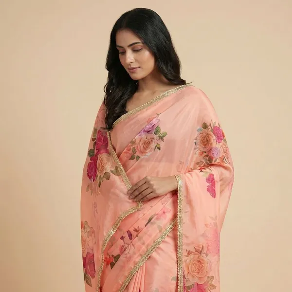 Peach_Digital_Print_Bollywood_Georgette_Saree_For_Women