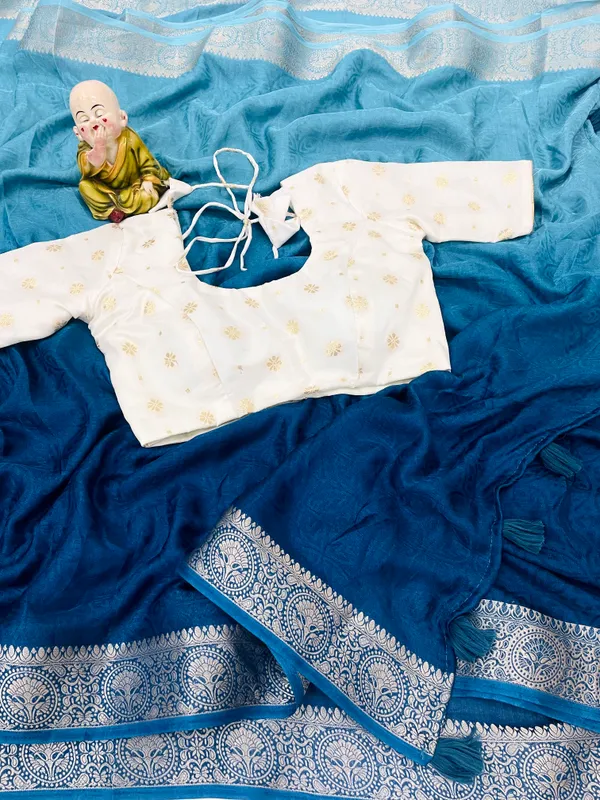 Blue_Marshmellow_Saree_For_Women