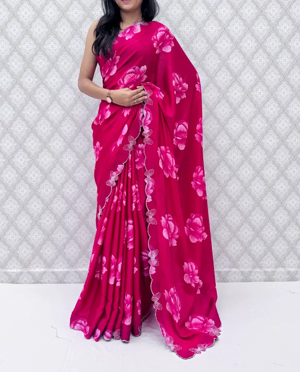 Pink_Chinon_Silk_Elegant_Floral_Prints_Saree_For_Women
