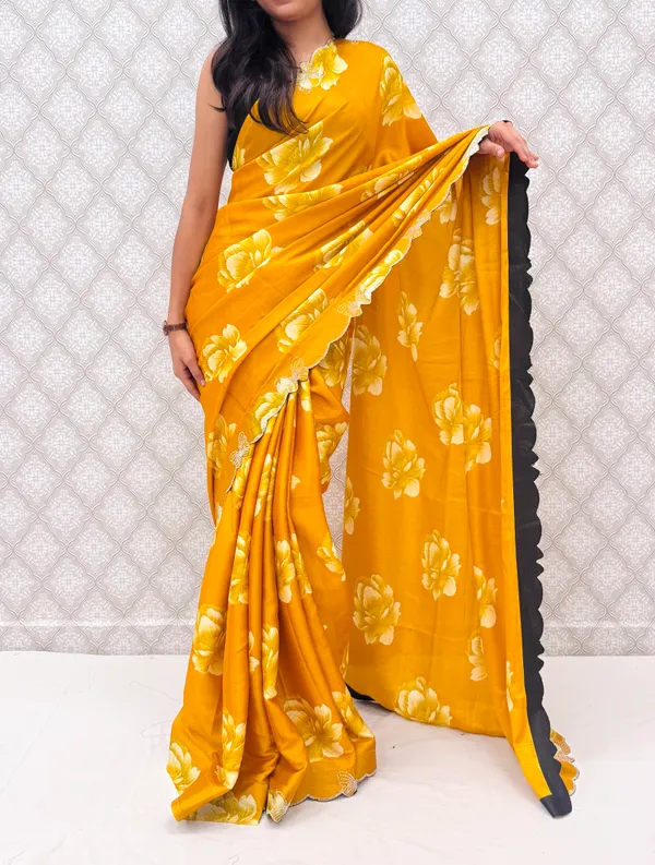 Yellow_Chinon_Silk_Elegant_Floral_Prints_Saree_For_Women