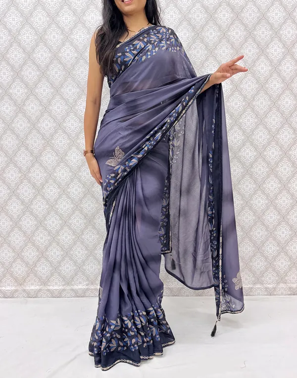 Designer_Floral_Border_Georgette_Sarees_�_Party_Wear_Collection_-_Blue