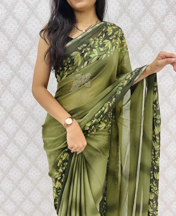 Designer_Floral_Border_Georgette_Sarees_�_Party_Wear_Collection_-_Mahendi