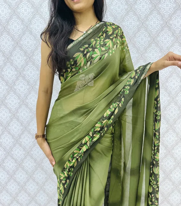 Designer_Floral_Border_Georgette_Sarees_�_Party_Wear_Collection_-_Mahendi