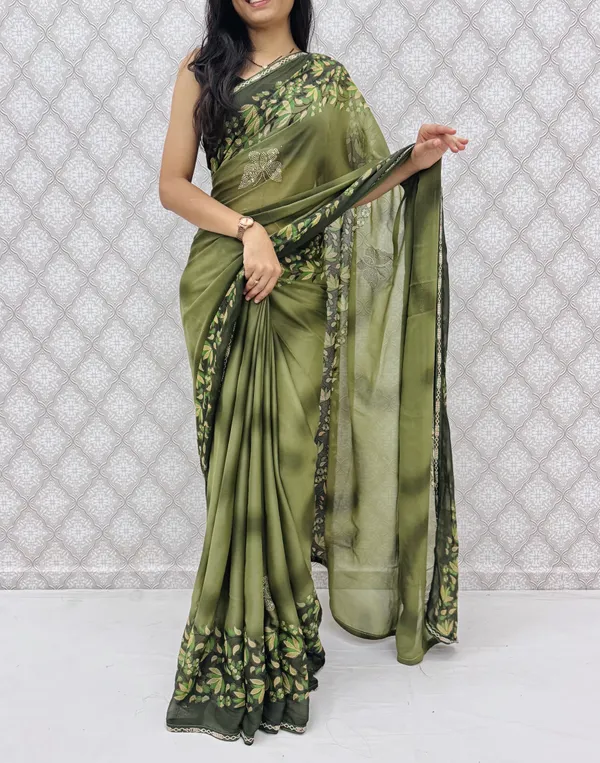 Designer_Floral_Border_Georgette_Sarees_�_Party_Wear_Collection_-_Mahendi