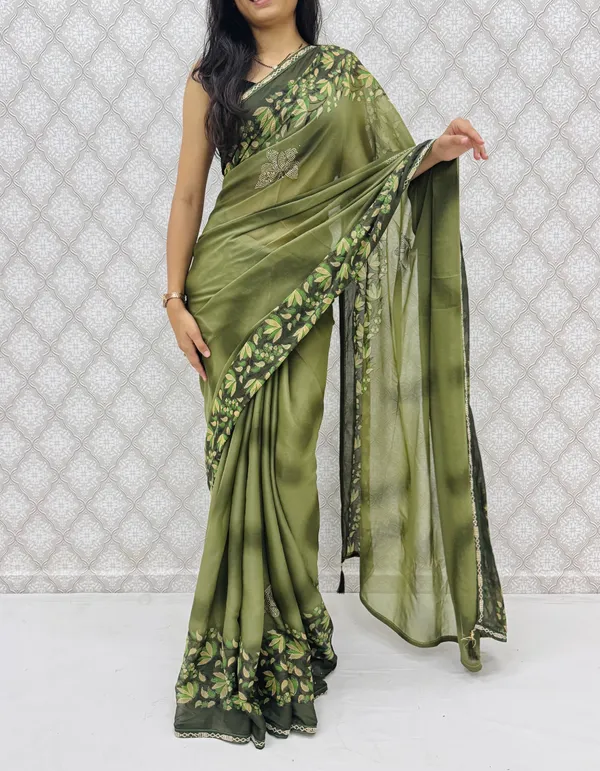 Designer_Floral_Border_Georgette_Sarees_�_Party_Wear_Collection_-_Mahendi