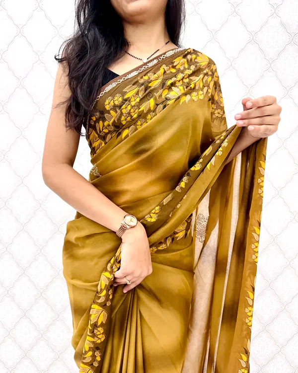 Designer_Floral_Border_Georgette_Sarees_�_Party_Wear_Collection_-_Yellow