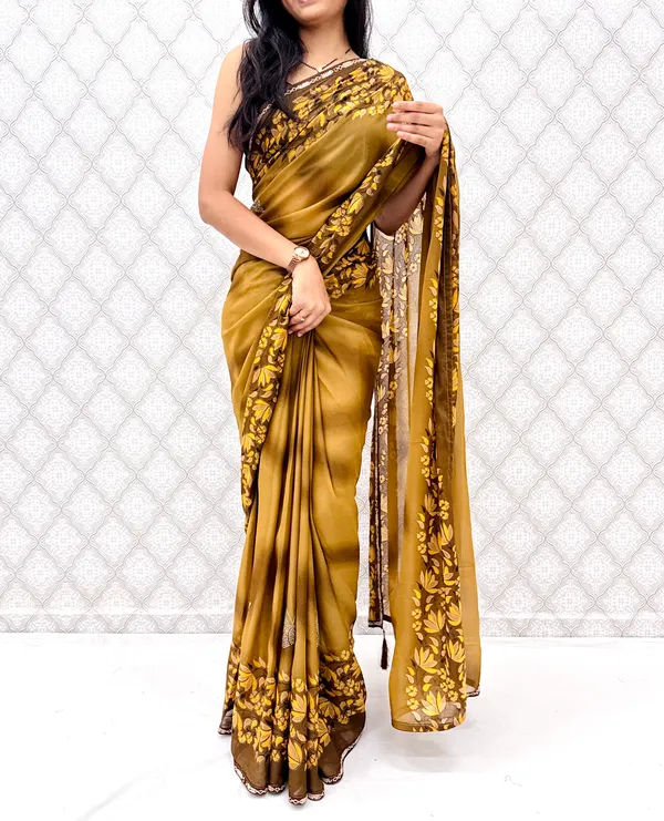 Designer_Floral_Border_Georgette_Sarees_�_Party_Wear_Collection_-_Yellow