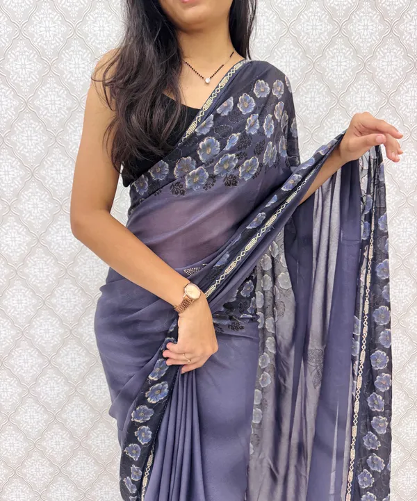 Designer_Floral_Border_Georgette_Sarees_�_Party_Wear_Collection_-_Blue