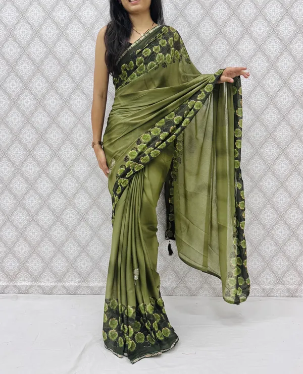 Designer_Floral_Border_Georgette_Sarees_�_Party_Wear_Collection_-_Mahendi