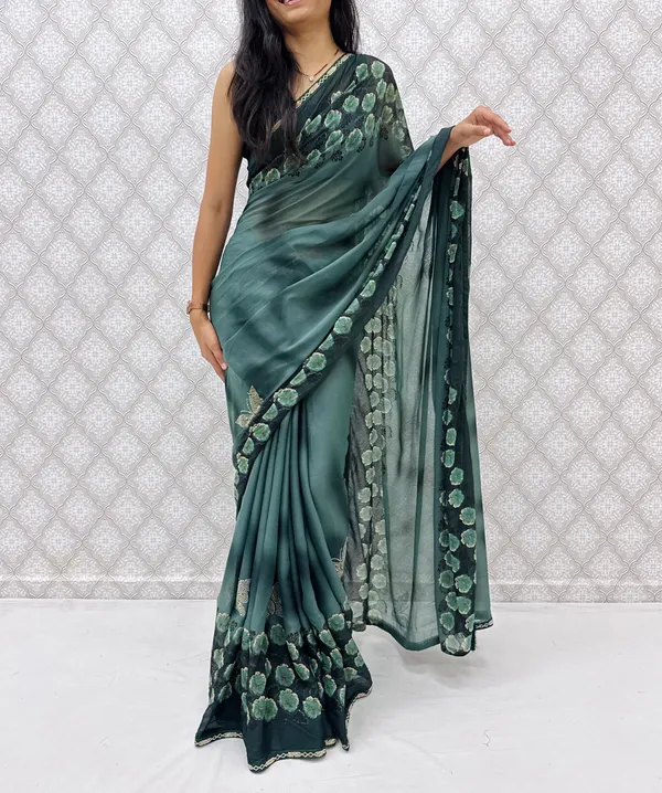 Designer_Floral_Border_Georgette_Sarees_�_Party_Wear_Collection_-_Rama