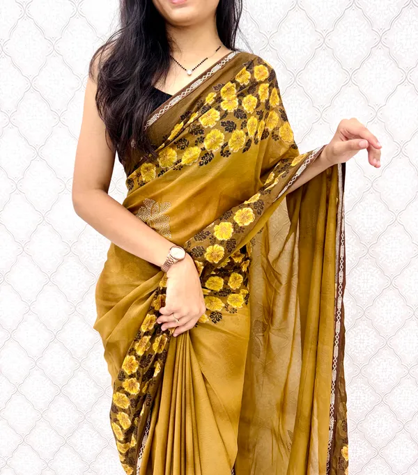Designer_Floral_Border_Georgette_Sarees_�_Party_Wear_Collection_-_Yellow
