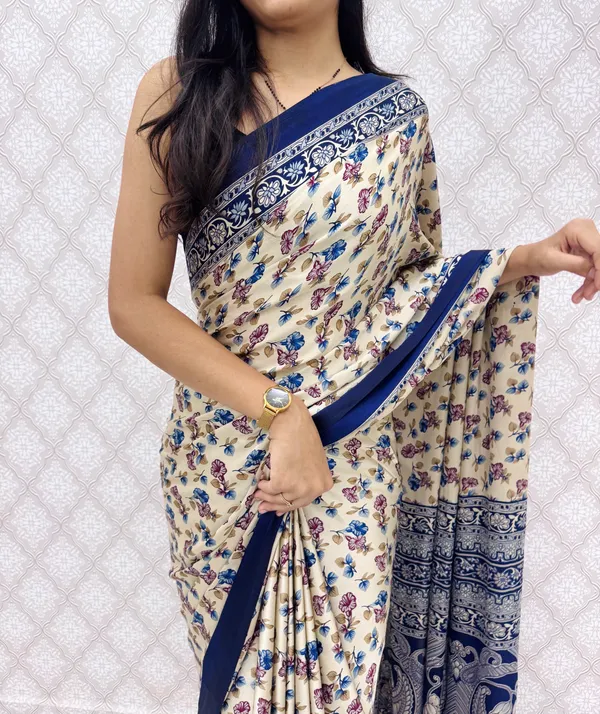 ??_Premium_Floral_Print_Satin_Silk_Saree_for_Women_|_Soft_Smooth_Fabric_|_Contrast_Border_|_Party_Wear_|_Daily_Wear_Saree_??