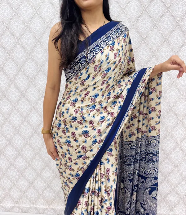 ??_Premium_Floral_Print_Satin_Silk_Saree_for_Women_|_Soft_Smooth_Fabric_|_Contrast_Border_|_Party_Wear_|_Daily_Wear_Saree_??