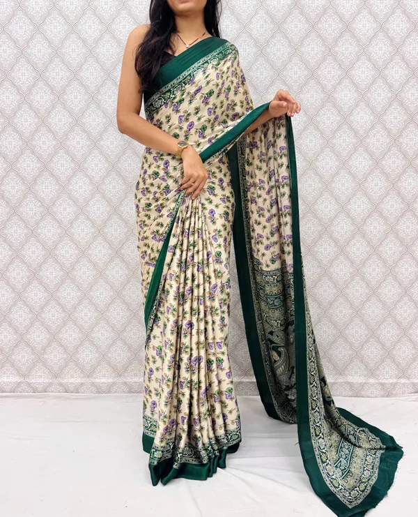 ??_Premium_Floral_Print_Satin_Silk_Saree_for_Women_|_Soft_Smooth_Fabric_|_Contrast_Border_|_Party_Wear_|_Daily_Wear_Saree_??