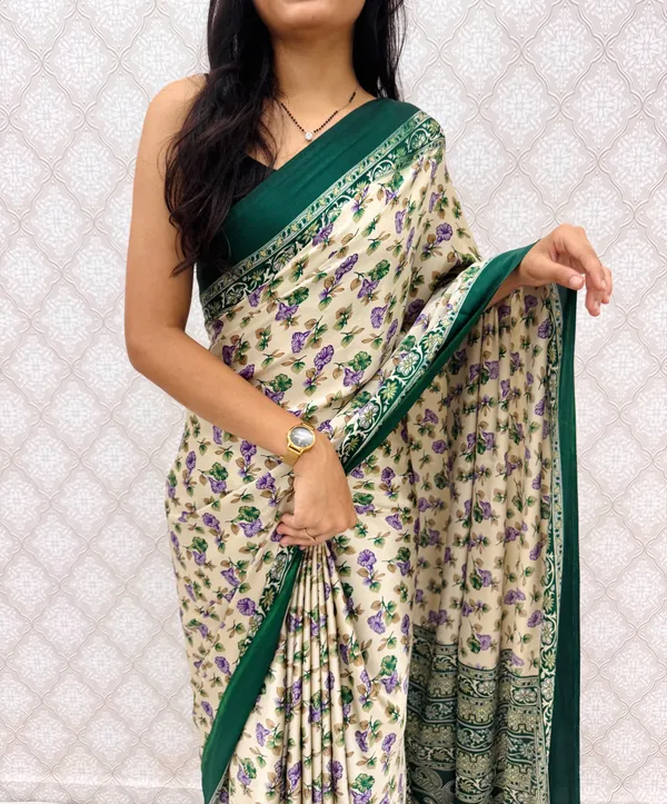 ??_Premium_Floral_Print_Satin_Silk_Saree_for_Women_|_Soft_Smooth_Fabric_|_Contrast_Border_|_Party_Wear_|_Daily_Wear_Saree_??