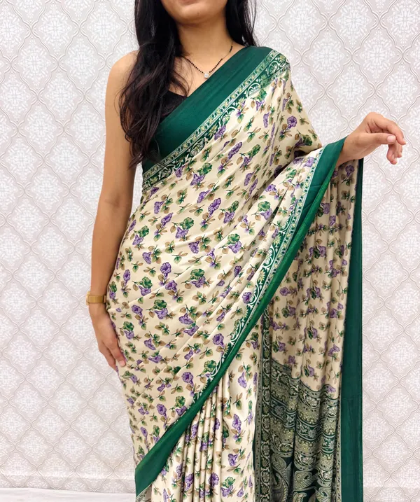 ??_Premium_Floral_Print_Satin_Silk_Saree_for_Women_|_Soft_Smooth_Fabric_|_Contrast_Border_|_Party_Wear_|_Daily_Wear_Saree_??