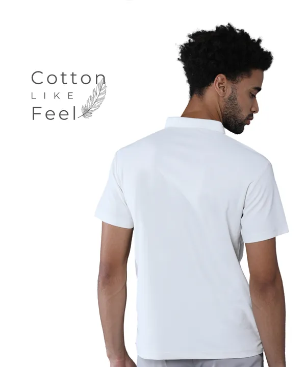 White_Premium_Micro_Polyester_Polo_Dry_Fit_Polo_T-Shirt_For_Men