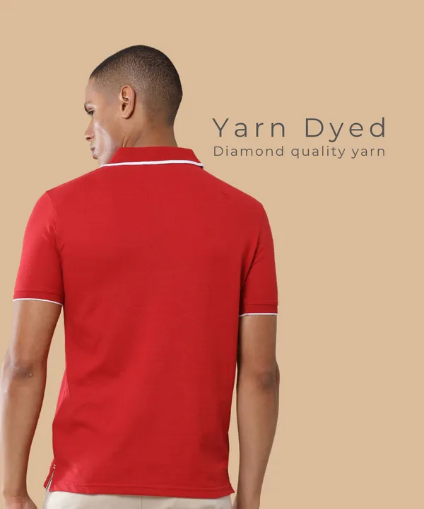 Heather_Red_Premium_Recycled_Cotton_Jacquard_Polo_T-Shirt_For_Men