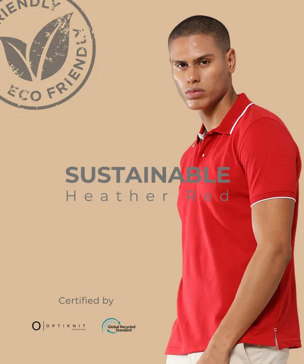 Heather_Red_Premium_Recycled_Cotton_Jacquard_Polo_T-Shirt_For_Men