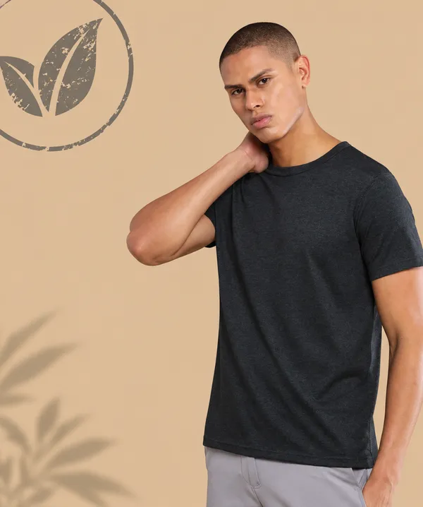 Charcoal_Mel_Premium_Sustainable__Recycled_Cotton_Round_Neck_T-Shirt_For_Men