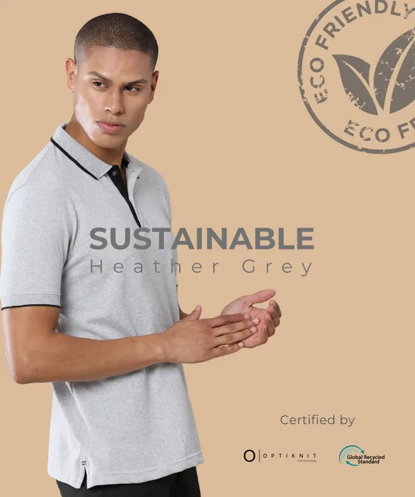 Heather_Grey_Premium_Recycled_Cotton_Jacquard_Polo_T-Shirt_For_Men